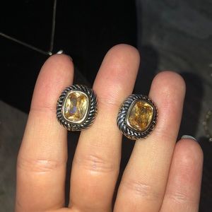 Sliver earrings with gold diamonds!